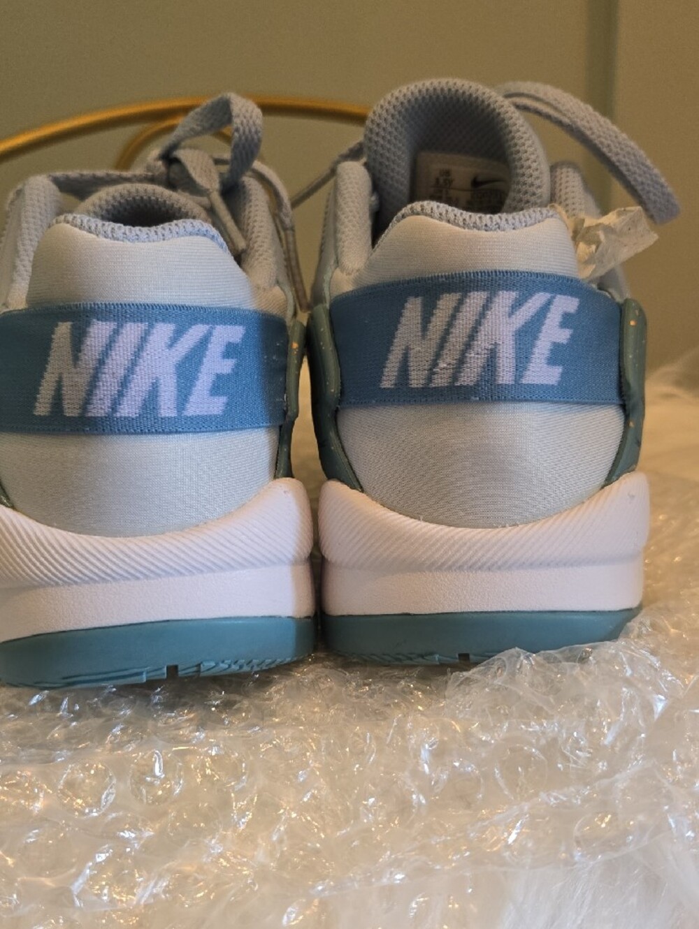 Nike Kids Light Blue and White Sneakers - Picture 5 of 10